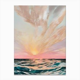 Sunset Over The Ocean 2 Canvas Print