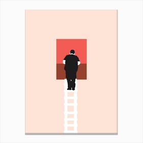 Man On Ladder Canvas Print