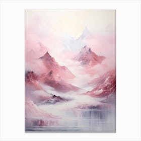 Pink Abstract Mountain Landscape #1 Canvas Print