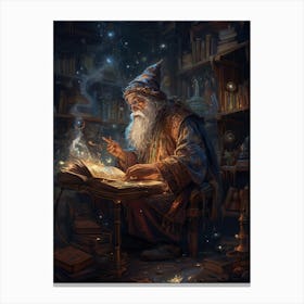 Wizard Reading Book 10 Canvas Print