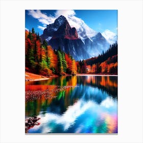 Autumn Lake In The Mountains Canvas Print