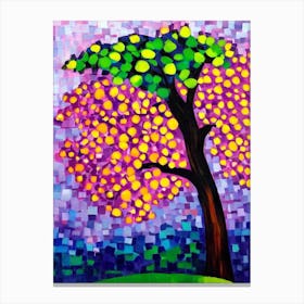 Purple Leaf Plum Tree Cubist Canvas Print