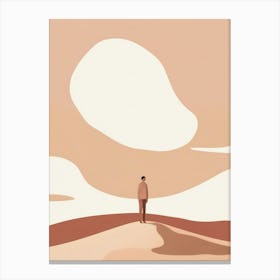 Man Walking In The Desert Canvas Print