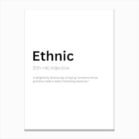 Ethnic Definition Meaning 1 Canvas Print