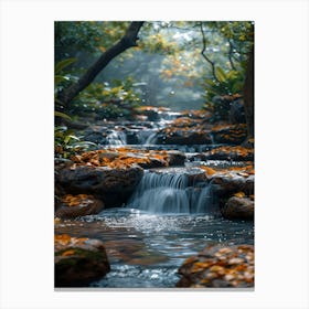 Waterfall In The Forest Canvas Print