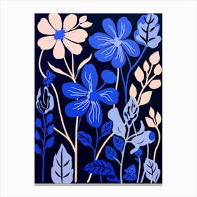 Blue Flower Illustration Honeysuckle 3 Canvas Print