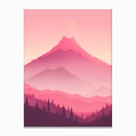 Misty Mountains Vertical Background In Pink Tone 9 Canvas Print
