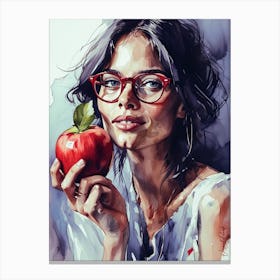 Boho Woman With An Apple 2 Canvas Print