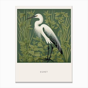 Ohara Koson Inspired Bird Painting Egret 1 Poster Canvas Print