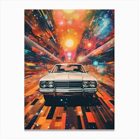 Classic Car Space Collage 1 Canvas Print