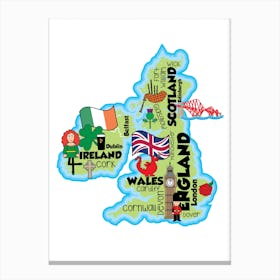 UK Map Canvas Print