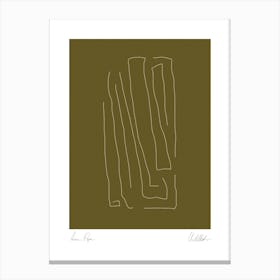 Abstract Composition On Olive Green Canvas Print