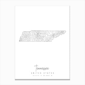 Tennessee Minimal Street Map Canvas Print