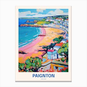 Paignton England 4 Uk Travel Poster Canvas Print