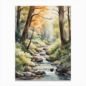 Stream In The Woods Canvas Print