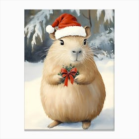 Guinea Pig Christmas Canvas Print