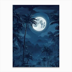 Full Moon In The Jungle 4 Canvas Print