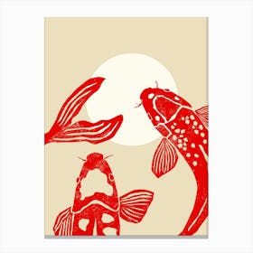 Chinese Koi Fish Stampe su tela