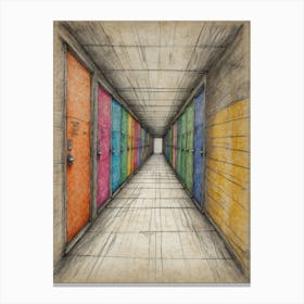 Hallway Of Doors Canvas Print