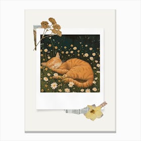 Scrapbook Ginger Cat Fairycore Painting 2 Canvas Print