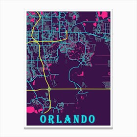 Orlando Map Poster 1 Canvas Print