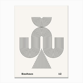 Geometric Bauhaus Poster B&W 12 Canvas Print