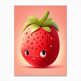 Strawberry Cartoon, Kids, Comic Canvas Print