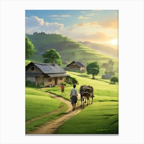 Village In The Countryside Canvas Print