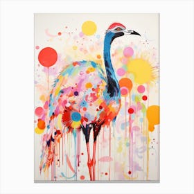 Bird Painting Collage Ostrich 3 Canvas Print