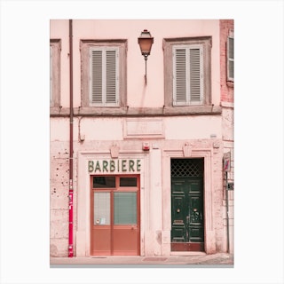 Barber Shop In Rome Canvas Print