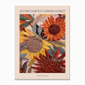 Fall Botanicals Gaillardia 3 Poster Canvas Print