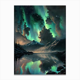 Green Aurora Borealis Canvas Print