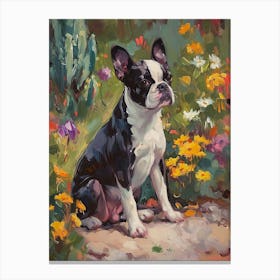 Boston Terrier Acrylic Painting 1 Canvas Print