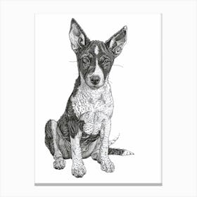 Basenji Dog Line Sketch 2 Canvas Print