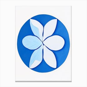 Sand Dollar Symbol Blue And White Line Drawing Canvas Print