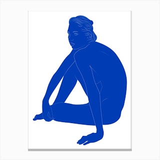E14 Blue Nude Canvas Print