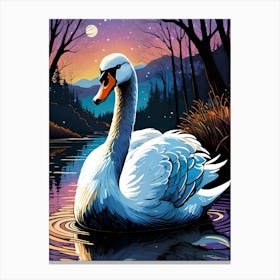 Swan Painting Canvas Print