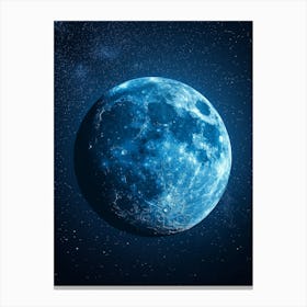 Blue Moon In Space Canvas Print