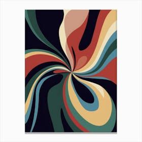 Mid Century Abstract Swirl Art Canvas Print