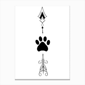 Dog Print Arrow Canvas Print
