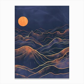 Moonlight Over The Mountains 4 Canvas Print