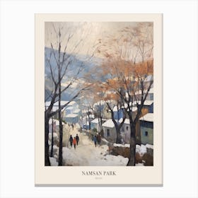 Winter City Park Poster Namsan Park Seoul South Korea 1 Canvas Print