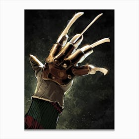 Freddy Krueger Glove Horror Canvas Print