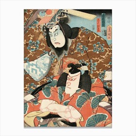 Fujiwara No Tokihira And Toneri Matsuōmaru From The Play Sugawara Denjū Tenarai Kagami By Utagawa Canvas Print