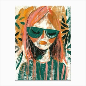 Girl In Sunglasses 12 Canvas Print