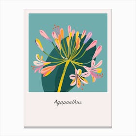 Agapanthus 1 Square Flower Illustration Poster Canvas Print