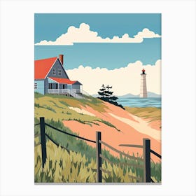 Outer Banks North Carolina, Usa, Graphic Illustration 1 Canvas Print
