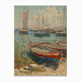 'Boats In The Harbour' 1 Canvas Print