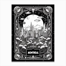 Montreal, Canada, Tarot Card Travel  Line Art 2 Canvas Print