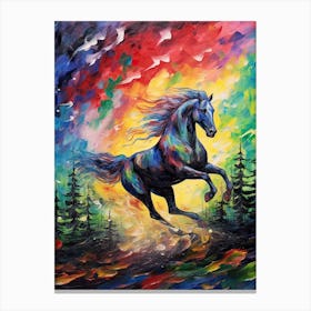 Running Horse Painting On Canvas 3 Canvas Print